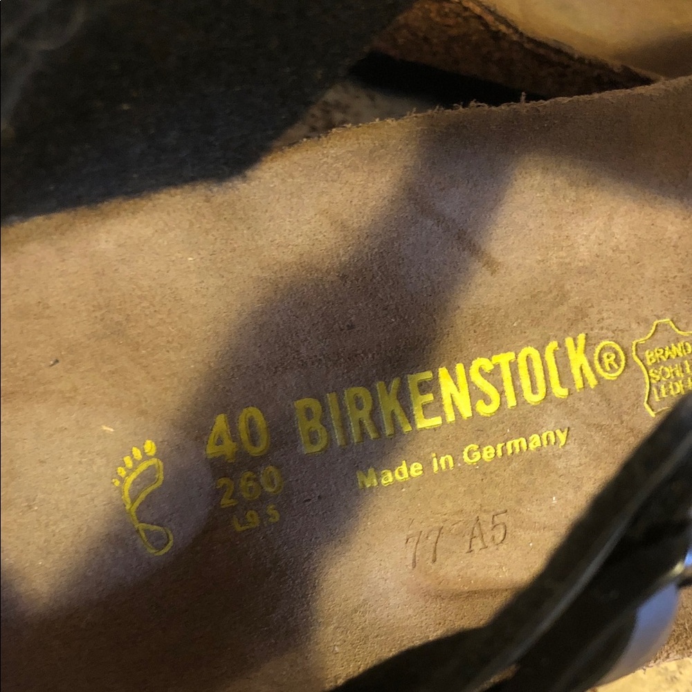 Birkenstock Black Leather T-Strap Sandals - Picture 3 of 6
